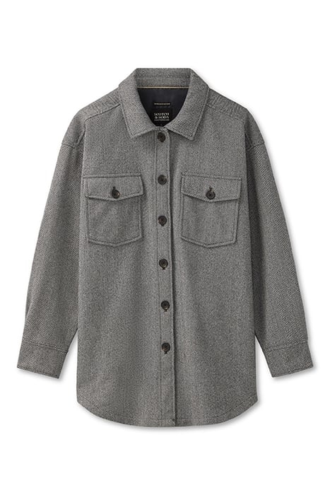 KNIT HERRINGBONE SHIRT JACKET GREY HERRINGBONE 3