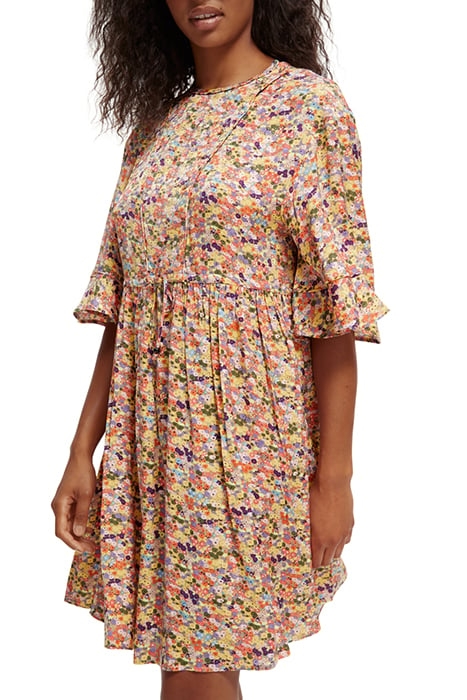 T-SHIRT SHAPE DRESS WITH FLOUNCE SLEEVES COMBO J 7