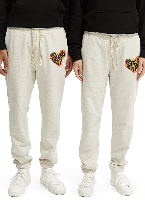 BORN TO LOVE UNISEX JOGGER PANT OFF WHITE MELANGE 1