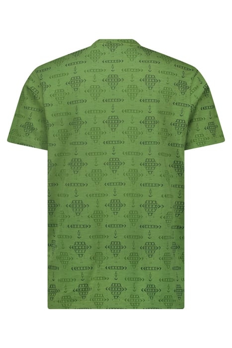 T-SHIRT CREWNECK ALLOVER PRINTED SLUB GREEN 2
