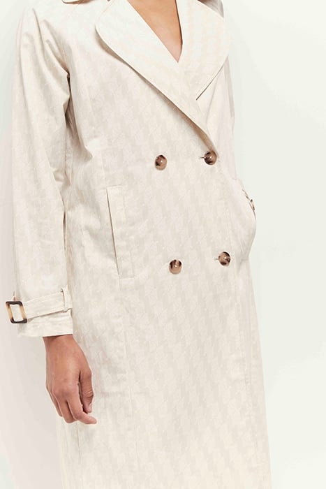 DITTI - BEIGE TRENCH COAT WITH OS MONOGRAM PRINT 4