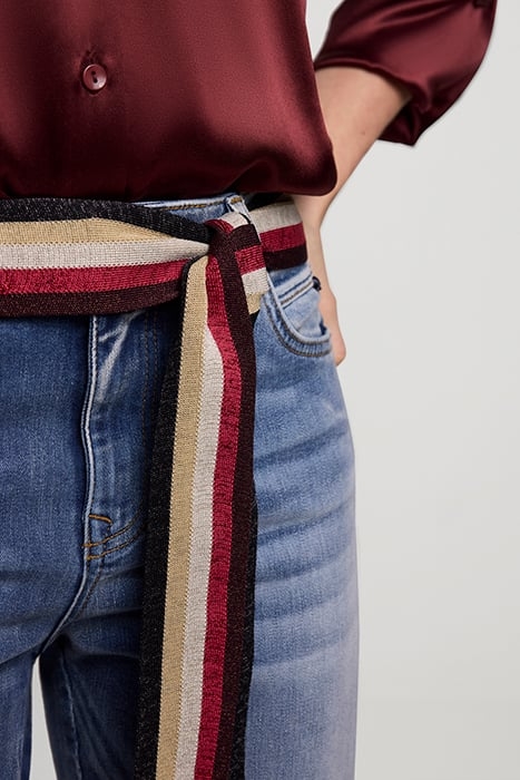 KNITTED MULTICOLOUR BELT LATTE 5