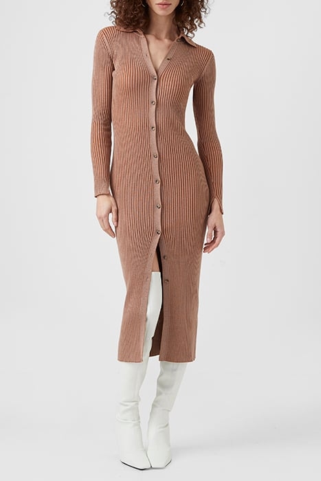 MARI PLEATED CARDIGAN BROWN 1