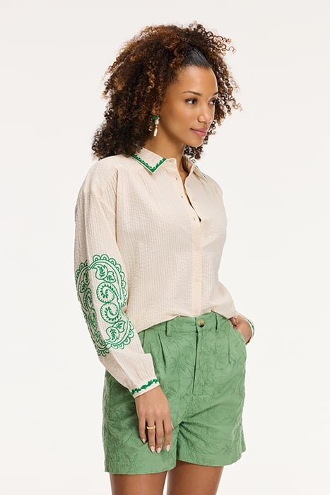 LADIES ELODIE BLOUSE SEERSUCKER KIT WHITE 7