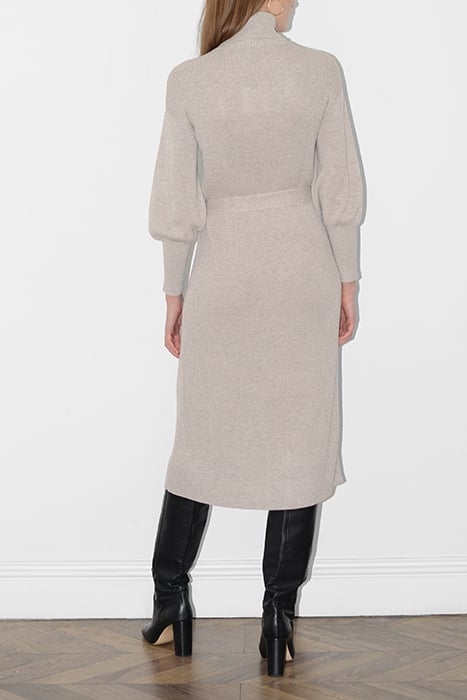 MABYN KNIT LS HIGH NK DRS BROWN 2