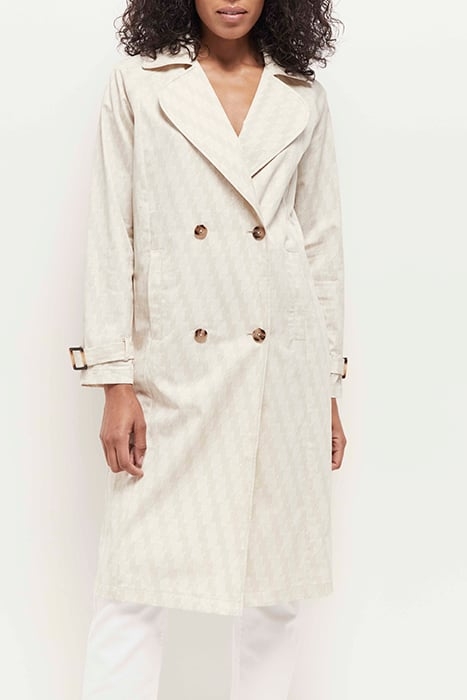 DITTI - BEIGE TRENCH COAT WITH OS MONOGRAM PRINT 1