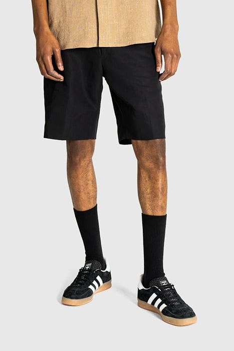 AURALEE – HARD TWIST FINX LINEN CHINO SHORTS BLACK 1