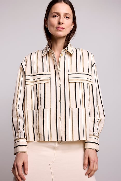 BLOUSE STRIPE POPLIN IVORY 1