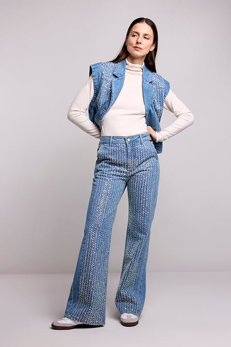 WIDELEG JEANS LIGHT COTTON SHINE DENIM 2