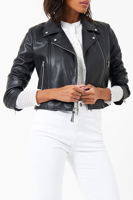 ETTA PU LEATHER BIKER JACKET BLACK 1