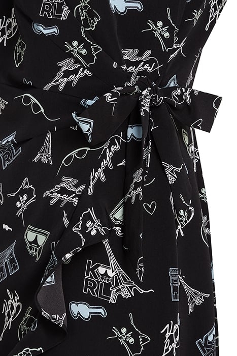 WHIMSICAL KARL AOP SS DRESS BLACK 3