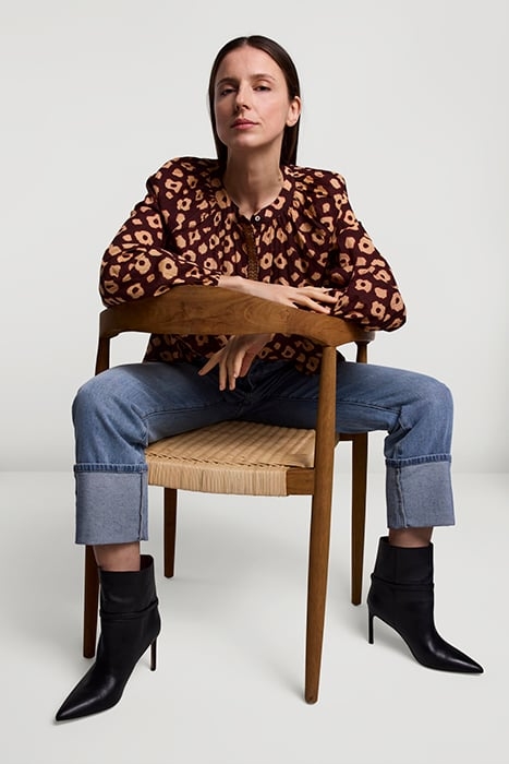 BLOUSE FLOWER MIX RED GRAPE 7