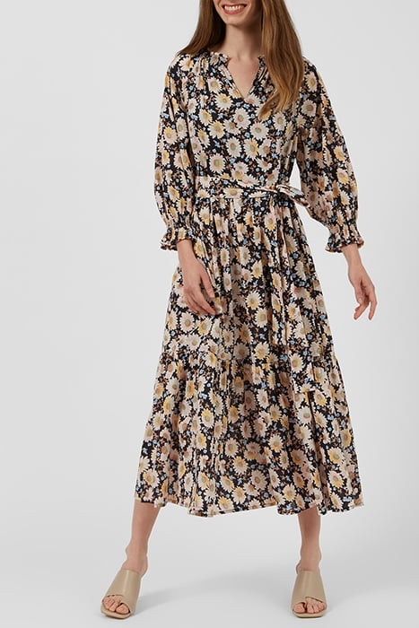 SUNFLOWER PRINT BELTED DRESS MISC. 1
