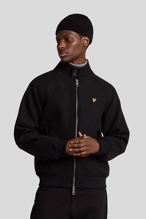 DOUBLE FACE WOOL HARRINGTON JET BLACK 1