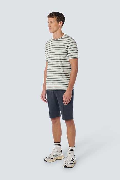 T-SHIRT CREWNECK MELANGE STRIPES AQUA 3