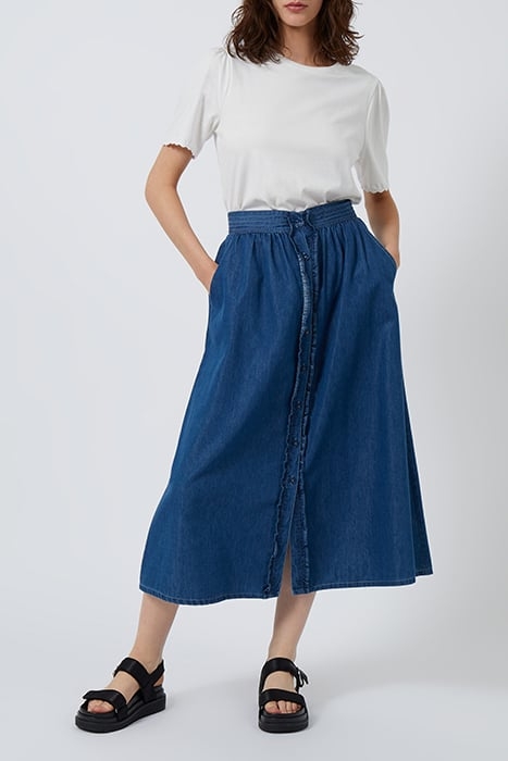 SUMMER CHAMBRAY BUTTN DWN SKRT BLUE 1