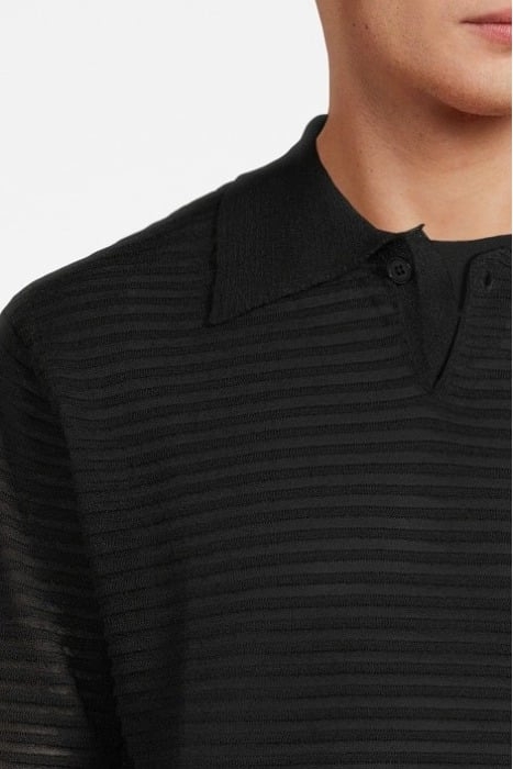 WINNIE NEW YORK – WOVEN SILK POLO BLACK 4