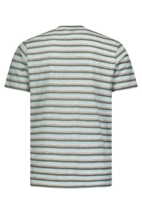 T-SHIRT CREWNECK MELANGE STRIPES AQUA 5