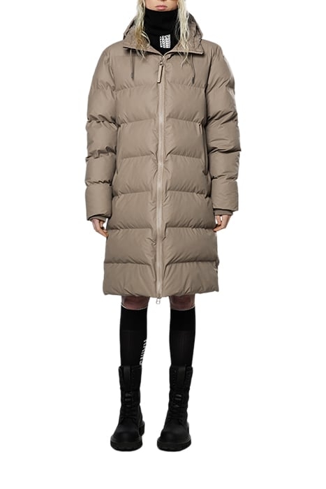 UNISEX LONG PUFFER JACKET TAUPE 1
