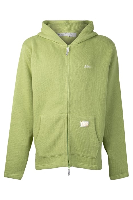 ABC. – KNIT MESH ZIP UP HOODIE GREEN 1