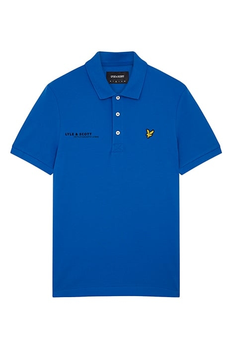 CO-ORDINATE PRINT PLAIN POLO SHIRT BRIGHT BLUE 4