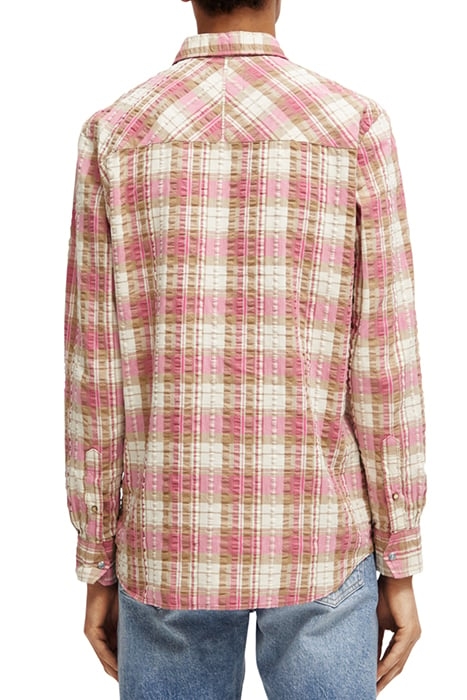 WESTERN CHECK SHIRT TAUPE BERRY CHECK 2