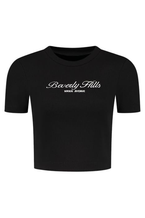 BEVERLY HILLS RIB TOP BLACK 1