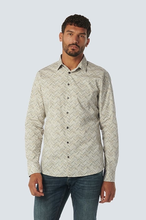 SHIRT STRETCH ALLOVER PRINTED CREAM 1