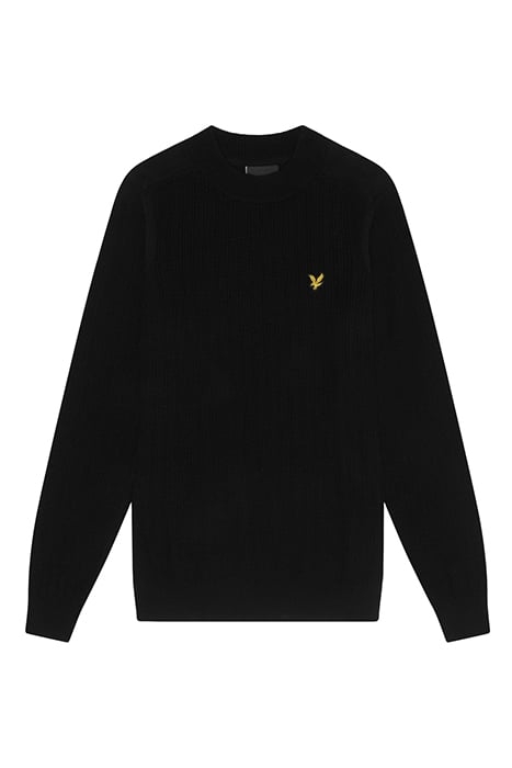 RIBBED MOCK NECK JUMPER JET BLACK 4