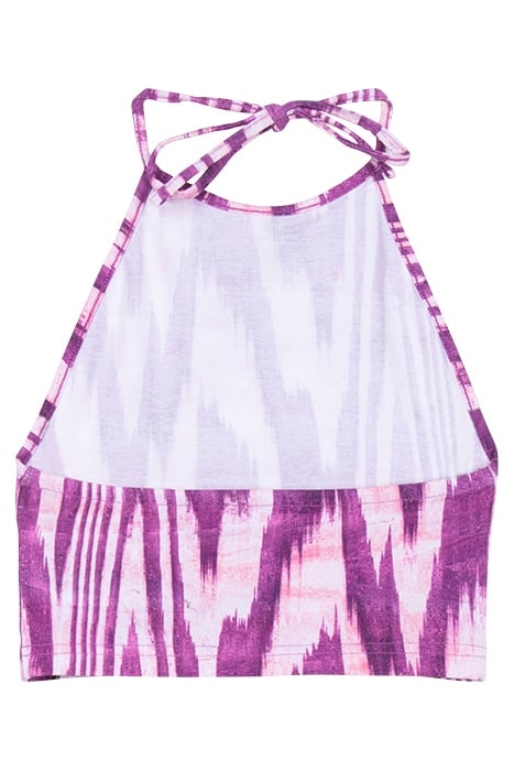 CALTAGIRONE CROPPED TOP PURPLE ABSTRACT ETNO AOP 2