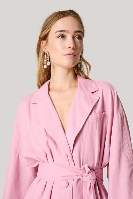 LA-SBLINEN BELTED BLAZER PINK 6