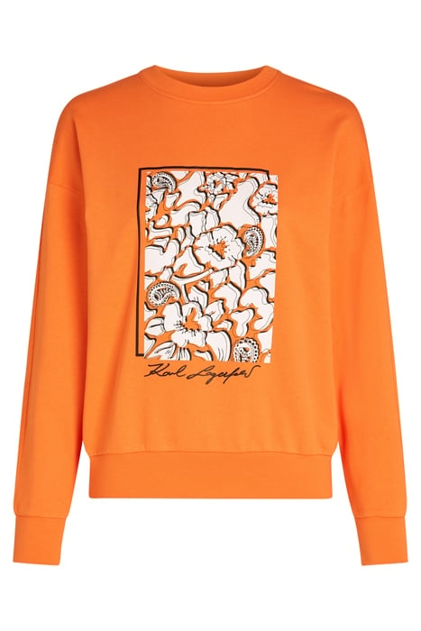 FLORAL PRINT SWEAT ORANGE 1