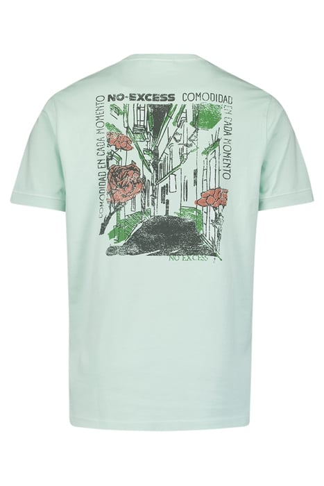 T-SHIRT CREWNECK PLACED PRINTS GARMENT DYED SLUB MINT 5