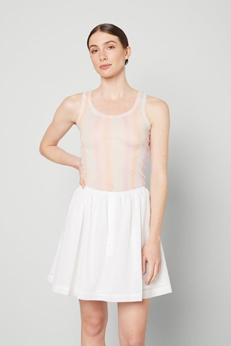 BUTTONED HIGH WAIST TRAPÈZE SKIRT BLANC 1