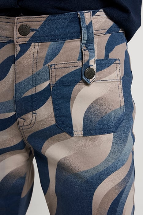 FLARED PANTS FANCY PRINTED TWILL NIGHT SKY 4