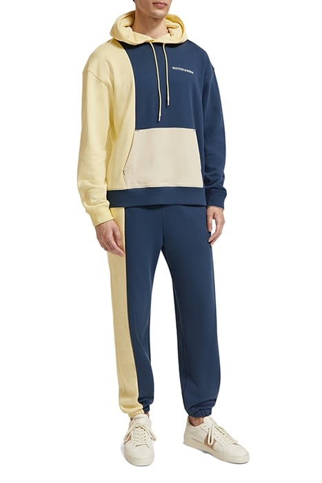 UNISEX ORGANIC COTTON COLOURBLOCK SWEATPANT STORM BLUE/GLOW 3