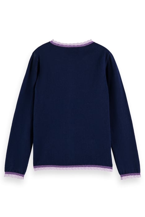 GIRLS LIGHTWEIGHT GLITTER TIPPING CARDIGAN NIGHT 5