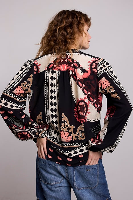 TOP SCARF PRINT BLACK 2