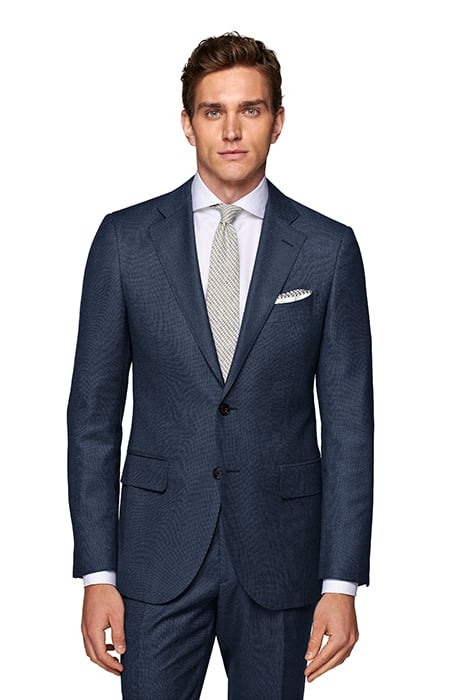 MID BLUE BIRD'S EYE TAILORED FIT LAZIO SUIT MID BLUE 2