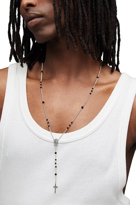 SAIF BEAD ROSRY NECK WARM SILVER/BLACK 2