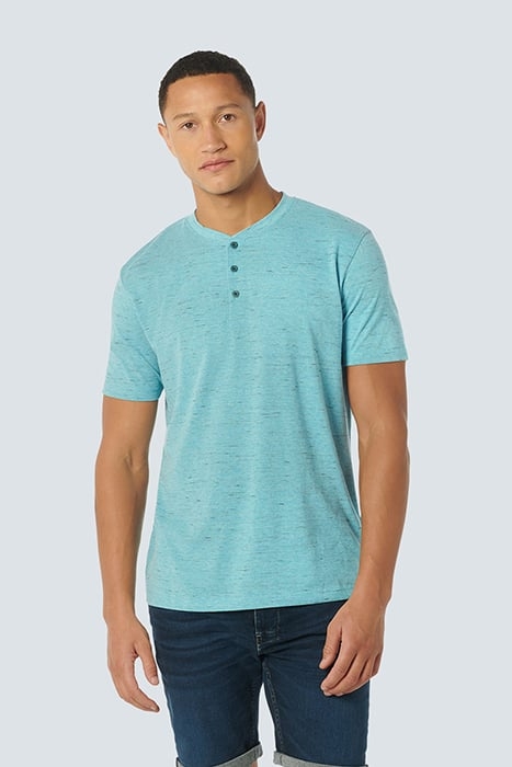 T-SHIRT GRANDDAD MELANGE AQUA 1