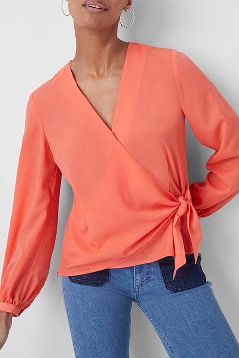 CREPE LIGHT LS WRAP OVER TOP RED 3