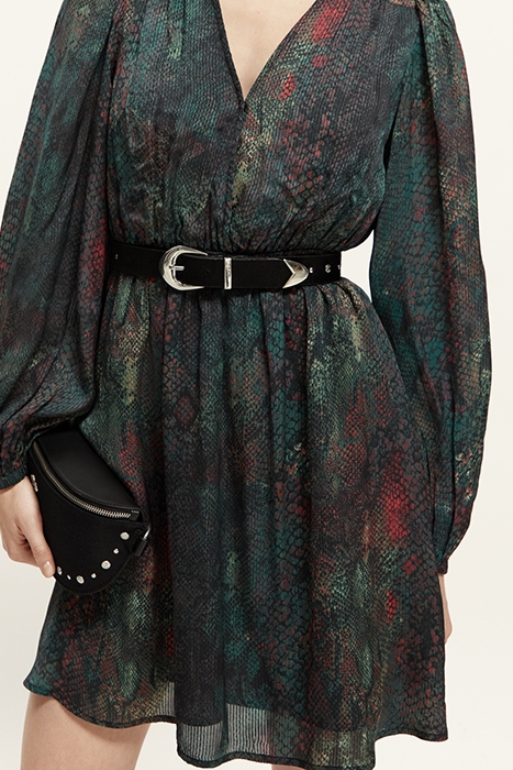 BALLOON SLEEVE MINI DRESS SNAKE 7