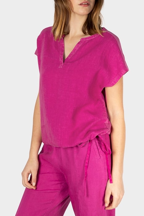 BLOUSE WOVEN CAP SLEEVES FESTIVAL FUCHSIA 1