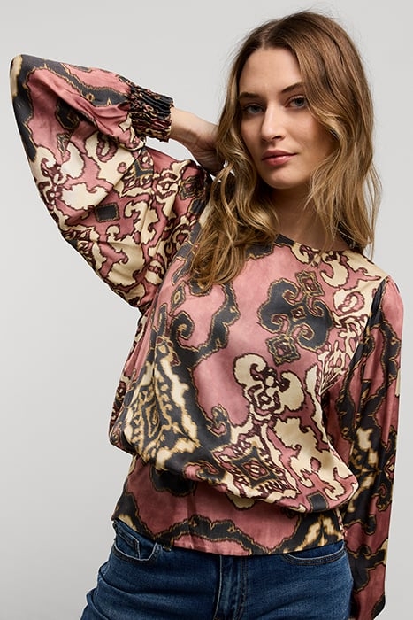 TOP LONG SLEEVES ORNAMENT PRINT ANTIQUE PINK 4