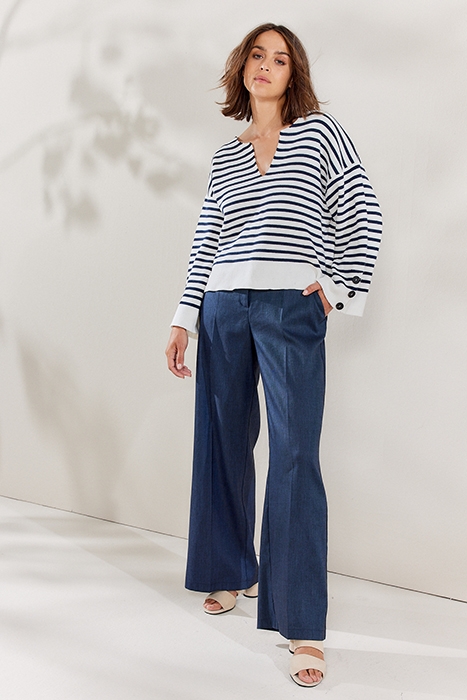 OVERSIZED SAILOR SWEATER NAUTICAL KNIT IVORY 3