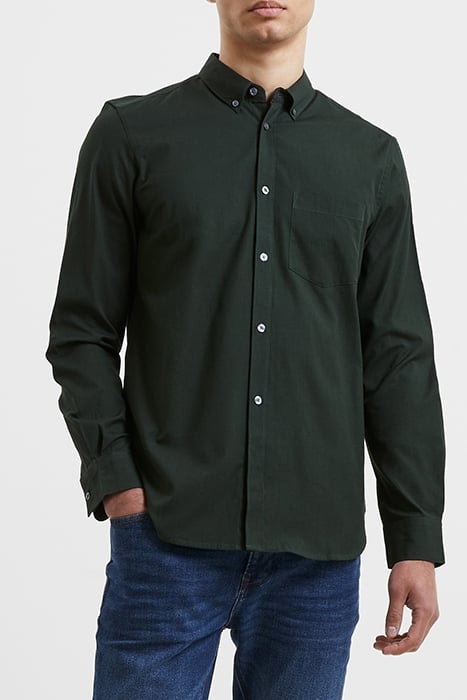 OXFORD LONG SLEEVE SHIRT DARK GREEN SOLID 1