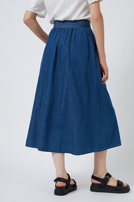 SUMMER CHAMBRAY BUTTN DWN SKRT BLUE 4