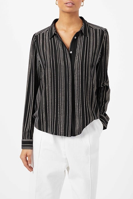 SHIMMER SHIRTING LS BLOUSE BLACK 1