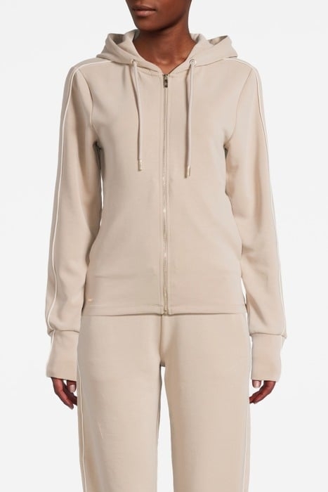 LARA ZIP UP CARDIGAN BEIGE 1